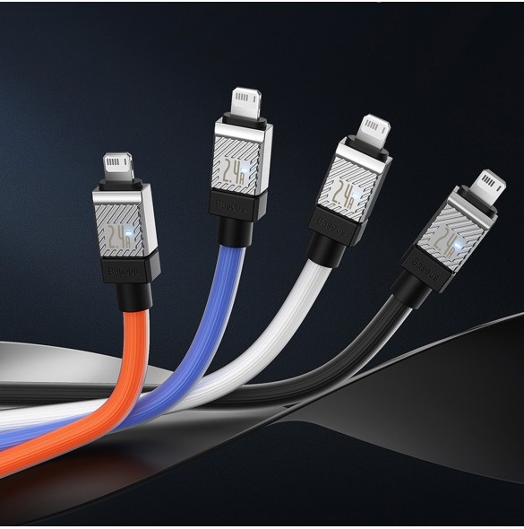 USB - Lightning 2.4A 2m kabel Baseus CoolPlay - svart