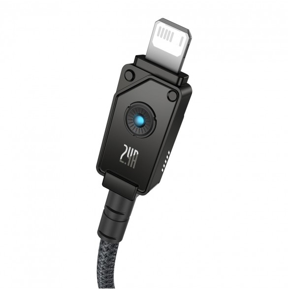USB-kabel - Lightning Baseus Unbreakable 2.4A 480Mbps 2m - svart