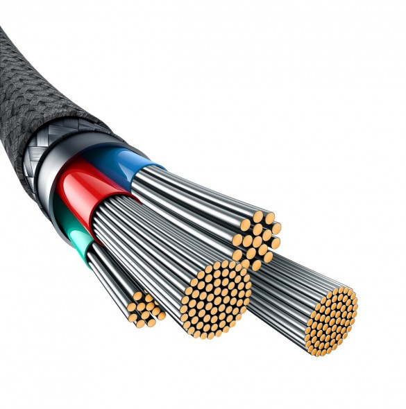 USB-kabel - Lightning Baseus Unbreakable 2.4A 480Mbps 2m - svart