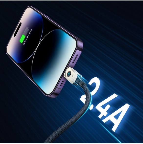USB-kabel - Lightning Baseus Unbreakable 2.4A 480Mbps 2m - vit
