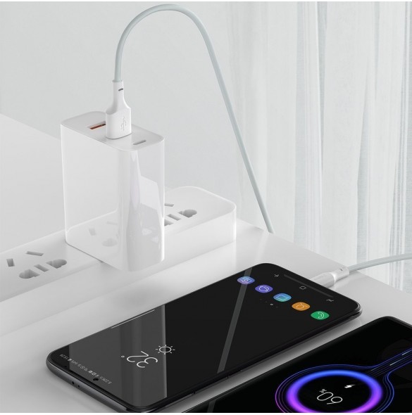 Baseus 2x USB-kabel - USB Typ C snabbladdning Strömleverans Snabbladdning 40 W 5 A 1,5 m vit (TZCATZJ-02)