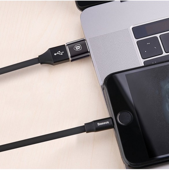 Baseus-adapter från USB till USB Typ C OTG svart (CATOTG-01)