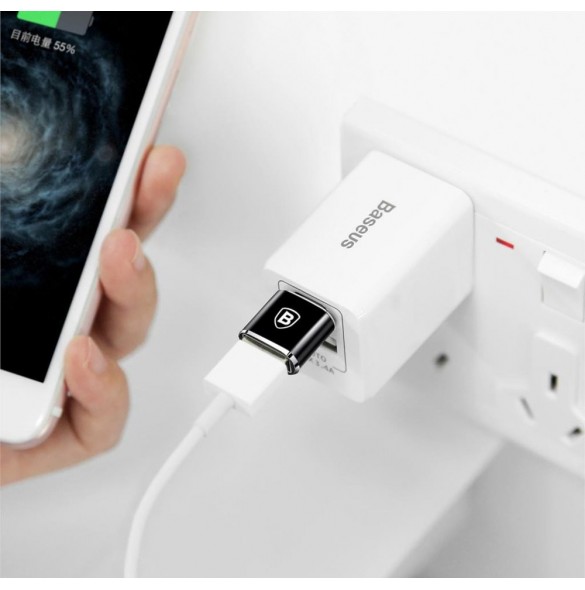 Baseus-adapter från USB till USB Typ C OTG svart (CATOTG-01)