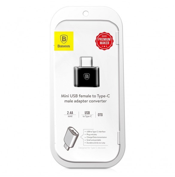 Baseus-adapter från USB till USB Typ C OTG svart (CATOTG-01)