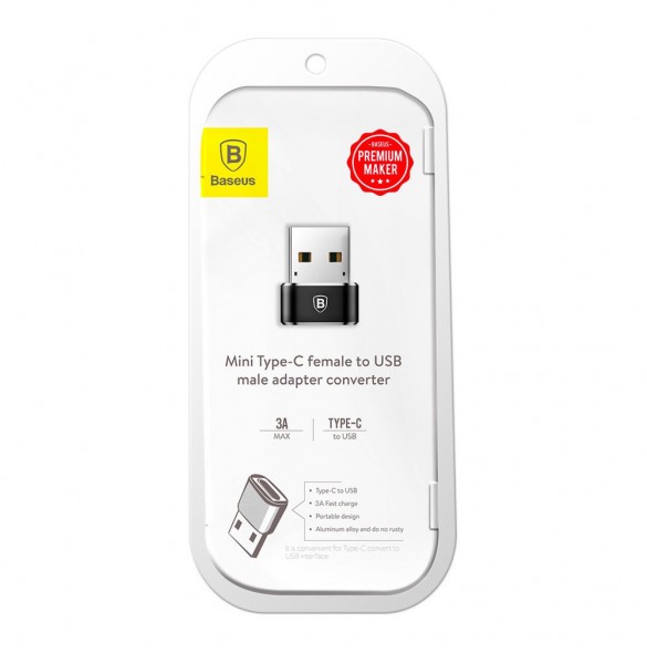 Baseus-adapter från USB Type-C till USB svart (CAAOTG-01)