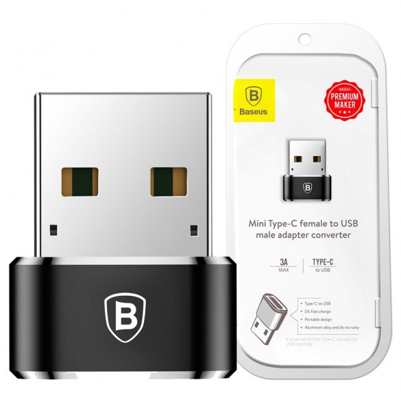 Baseus-adapter från USB Type-C till USB svart (CAAOTG-01)