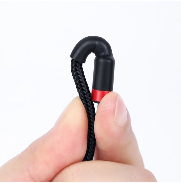 Baseus Cafule-kabel Slitstark nylonsladd USB-C PD / USB-C PD PD2.0 60W 20V 3A QC3.0 1M Svart-Röd (CATKLF-G91)