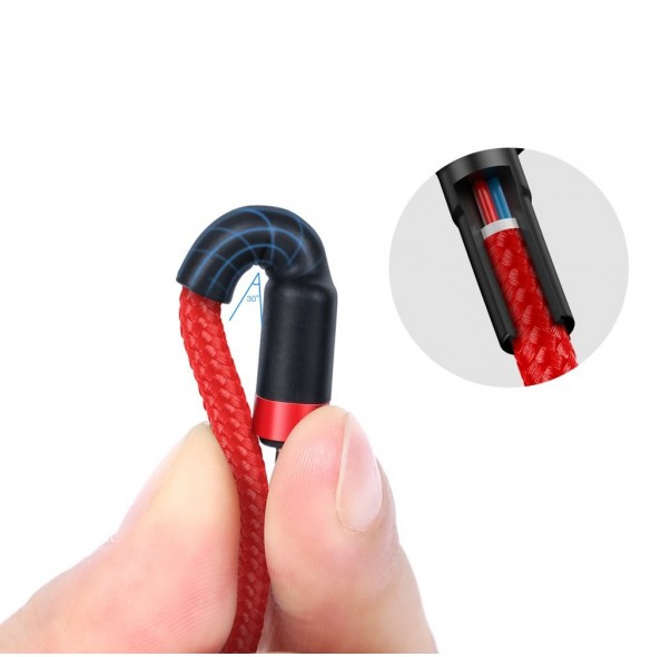 Baseus Cafule-kabel Slitstark nylonsladd USB-C PD / USB-C PD PD2.0 60W 20V 3A QC3.0 2M Röd (CATKLF-H09)