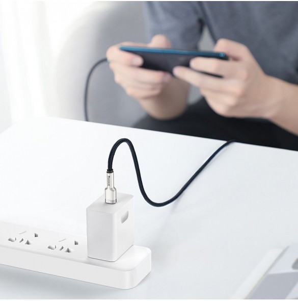 Baseus Cafule Metal Datakabel USB Typ C - USB Typ C 100 W (20 V / 5 A) Strömförsörjning 2 m grön (CATJK-D06)