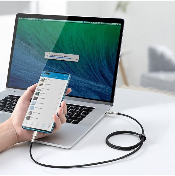 Baseus Cafule Metal Datakabel USB Typ C - USB Typ C 100 W (20 V / 5 A) Strömförsörjning 2 m grön (CATJK-D06)