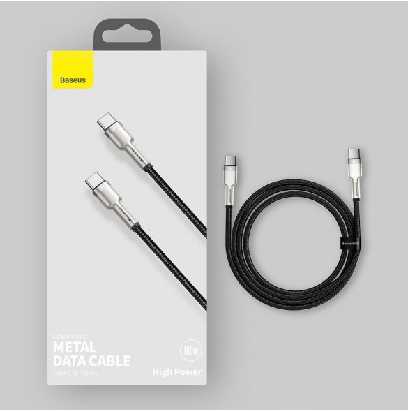 Baseus Cafule Metal Datakabel USB Typ C - USB Typ C 100 W (20 V / 5 A) Strömförsörjning 2 m grön (CATJK-D06)