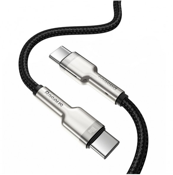 Baseus Cafule Series Metal Data USB Typ C - USB Typ C-kabel Strömförsörjning 100 W (20 V / 5 A) 2 m svart (CATJK-D01)