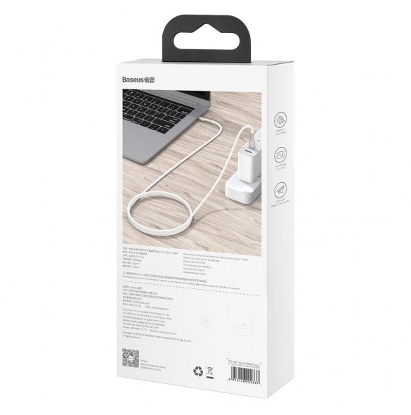Baseus Cafule Series Metal Data USB Typ C - USB Typ C-kabel Strömförsörjning 100 W (20 V / 5 A) 2 m svart (CATJK-D01)