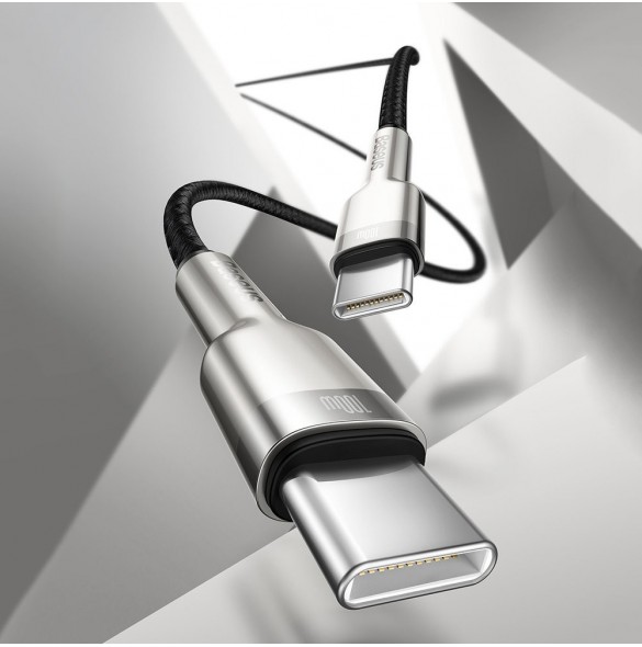 Baseus Cafule Series Metal Data USB Typ C - USB Typ C-kabel Strömförsörjning 100 W (20 V / 5 A) 2 m svart (CATJK-D01)