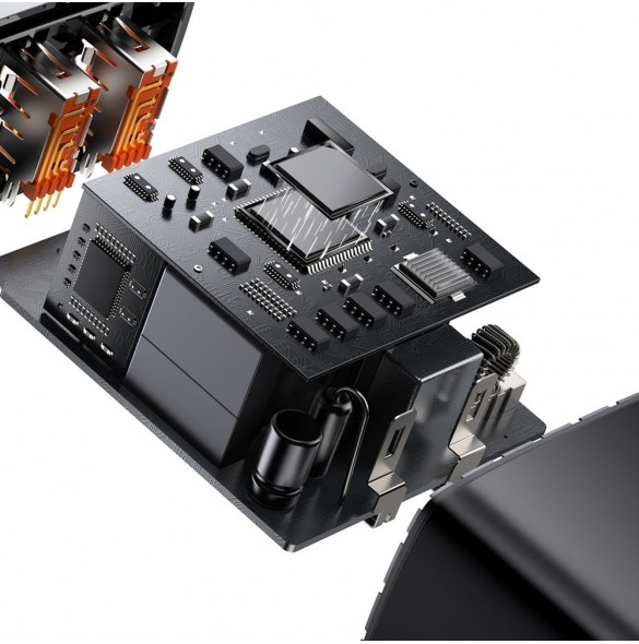 Baseus Kompakt snabbladdare 2x USB / USB Typ C 30W 3A Strömförsörjning Snabbladdning svart (CCXJ-E01)
