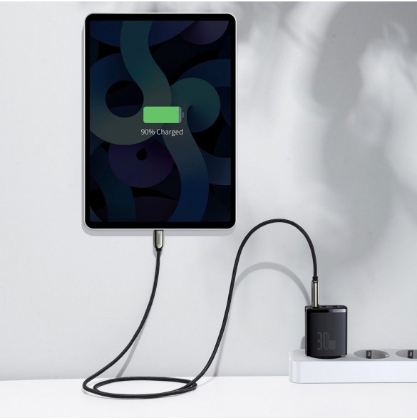 Baseus Kompakt snabbladdare 2x USB / USB Typ C 30W 3A Strömförsörjning Snabbladdning svart (CCXJ-E01)