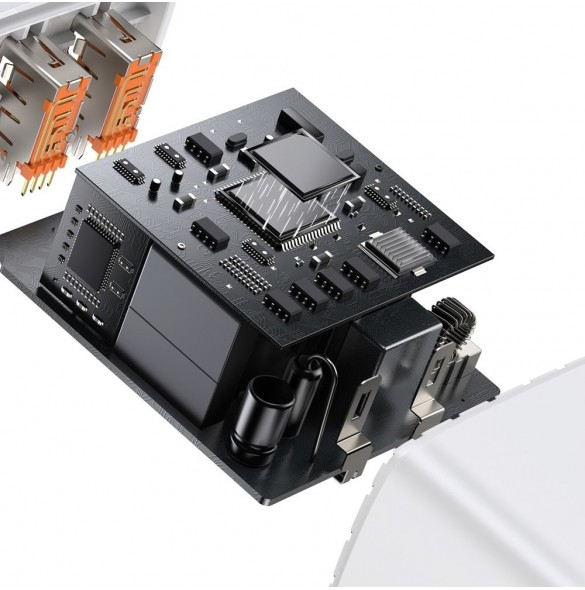 Baseus Kompakt snabbladdare 2x USB / USB Typ C 30W 3A Strömförsörjning Snabbladdning vit (CCXJ-E02)