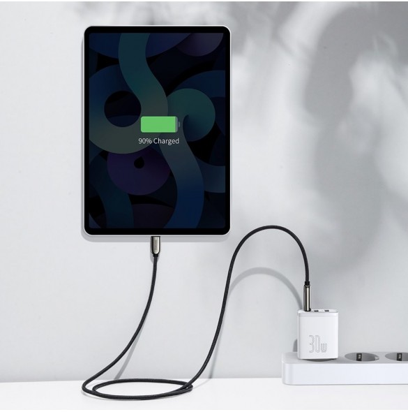 Baseus Kompakt snabbladdare 2x USB / USB Typ C 30W 3A Strömförsörjning Snabbladdning vit (CCXJ-E02)