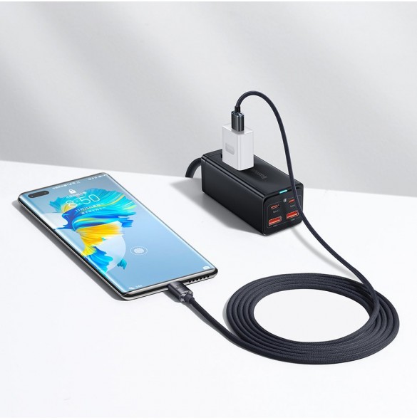 Baseus Crystal Shine Series-kabel USB-kabel för snabb laddning och dataöverföring USB Typ A - USB Typ C 100W 2m svart (CAJY00050