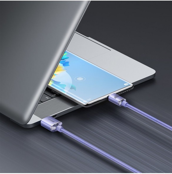 Baseus Crystal Shine Series-kabel USB-kabel för snabb laddning och dataöverföring USB Typ A - USB Typ C 100W 2m lila (CAJY000505