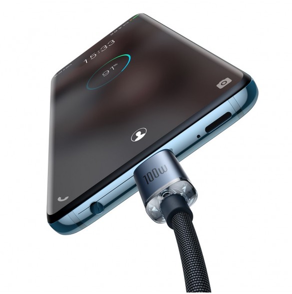 Baseus Crystal Shine Series-kabel USB-kabel för snabb laddning och dataöverföring USB Type C - USB Type C 100W 1,2m svart (CAJY0