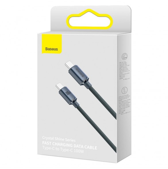 Baseus Crystal Shine Series-kabel USB-kabel för snabb laddning och dataöverföring USB Type C - USB Type C 100W 1,2m svart (CAJY0