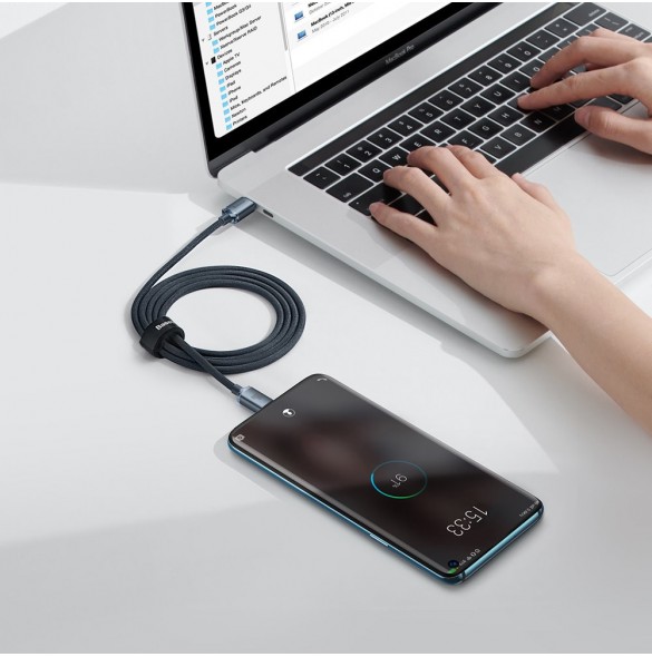 Baseus Crystal Shine Series-kabel USB-kabel för snabb laddning och dataöverföring USB Type C - USB Type C 100W 1,2m svart (CAJY0