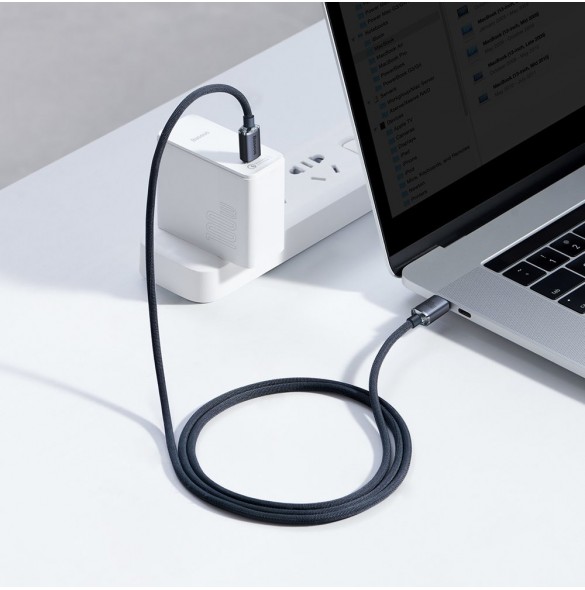 Baseus Crystal Shine Series-kabel USB-kabel för snabb laddning och dataöverföring USB Type C - USB Type C 100W 1,2m svart (CAJY0