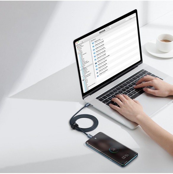 Baseus Crystal Shine Series-kabel USB-kabel för snabb laddning och dataöverföring USB Type C - USB Type C 100W 1,2m svart (CAJY0