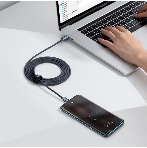 Baseus Crystal Shine Series-kabel USB-kabel för snabb laddning och dataöverföring USB Typ C - USB Typ C 100W 2m svart (CAJY00070