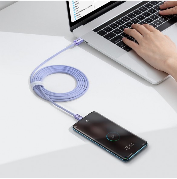 Baseus Crystal Shine Series-kabel USB-kabel för snabb laddning och dataöverföring USB Typ C - USB Typ C 100W 2m lila (CAJY000705