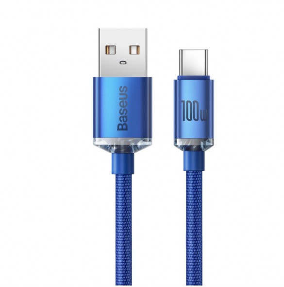 Baseus crystal shine serie snabbladdningsdatakabel USB typ A till USB typ C 100W 2m blå (CAJY000503)