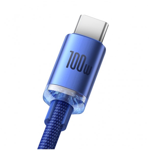 Baseus crystal shine serie snabbladdningsdatakabel USB typ A till USB typ C 100W 2m blå (CAJY000503)