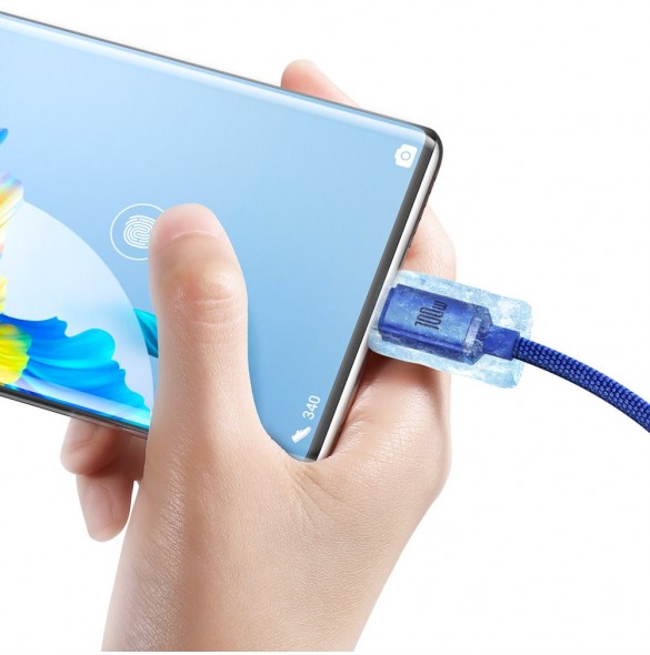 Baseus crystal shine serie snabbladdningsdatakabel USB typ A till USB typ C 100W 2m blå (CAJY000503)