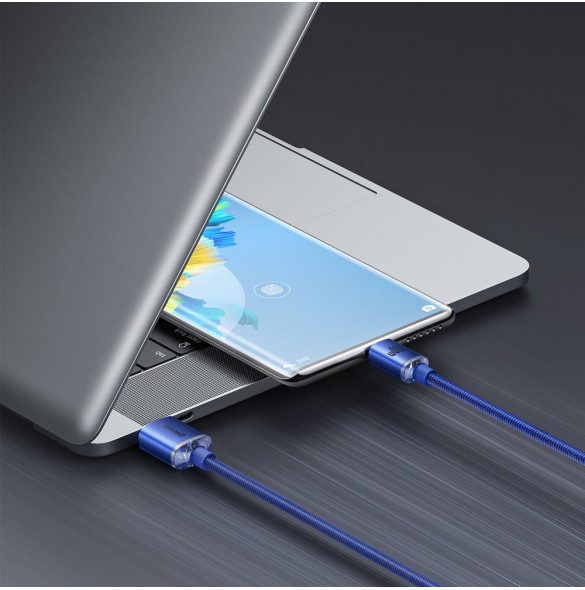 Baseus crystal shine serie snabbladdningsdatakabel USB typ A till USB typ C 100W 2m blå (CAJY000503)