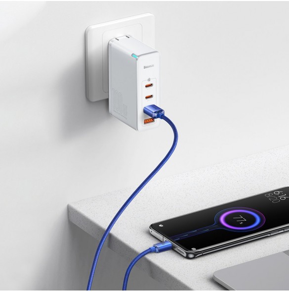 Baseus crystal shine serie snabbladdningsdatakabel USB typ A till USB typ C 100W 2m blå (CAJY000503)
