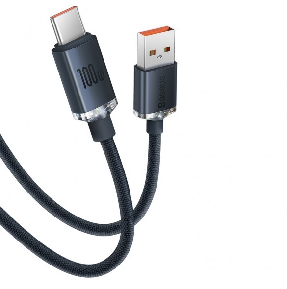 Baseus crystal shine serie snabbladdningsdatakabel USB typ A till USB typ C 100W 2m blå (CAJY000503)