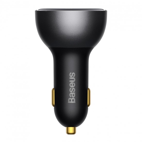 Baseus Digital Display Snabb Billaddare USB-A / USB-C PD3.1 140W svart + USB-C-kabel Baseus Superior Series 5A 240W 1m svart (CG