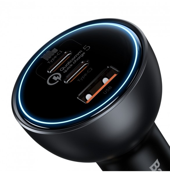 Baseus snabb billaddare USB / USB Typ C 160W PPS Quick Charge 5 PD grå (TZCCZM-0G)
