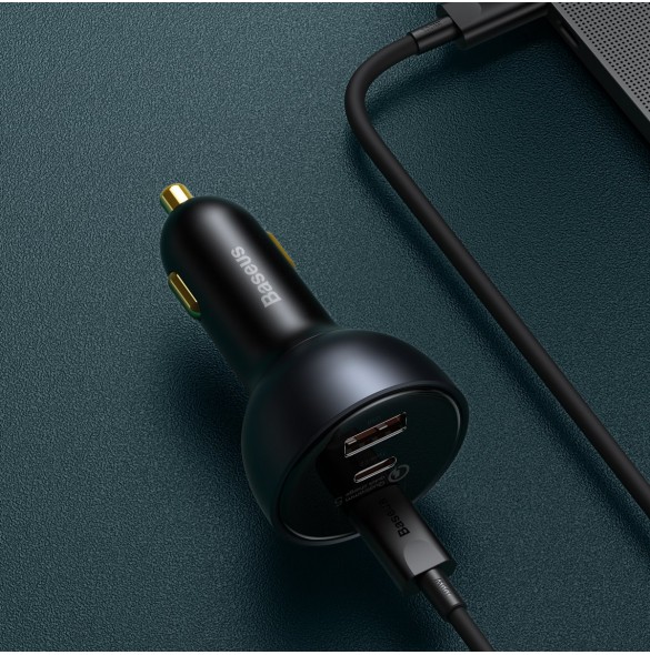 Baseus snabb billaddare USB / USB Typ C 160W PPS Quick Charge 5 PD grå (TZCCZM-0G)