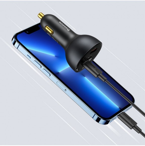 Baseus snabb billaddare USB / USB Typ C 160W PPS Quick Charge 5 PD grå (TZCCZM-0G)