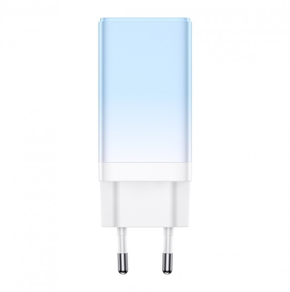 Baseus snabbladdare GaN 2 x USB Typ C / USB 65W QC PD blå (CCGP050103) + snabbladdningskabel USB Typ C 100W 1m blå