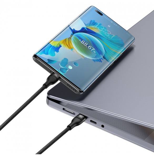Baseus Flash Series II snabbladdningskabel 2in1 USB-C - 2xUSB-C 100W 1,5m svart