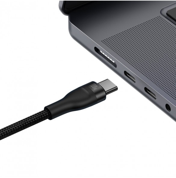 Baseus Flash Series II snabbladdningskabel 2in1 USB-C - 2xUSB-C 100W 1,5m svart