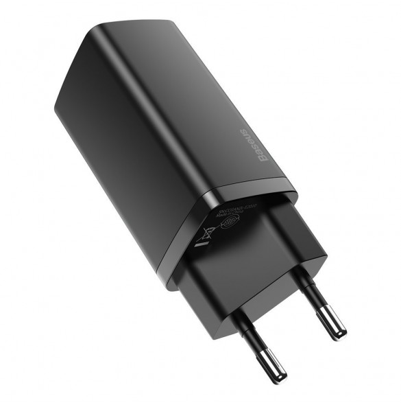 Baseus GaN2 Lite snabbladdare 65W USB / USB Typ C Quick Charge 3.0 Power Delivery (galliumnitrid) svart (CCGAN2L-B01)