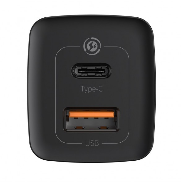 Baseus GaN2 Lite snabbladdare 65W USB / USB Typ C Quick Charge 3.0 Power Delivery (galliumnitrid) svart (CCGAN2L-B01)