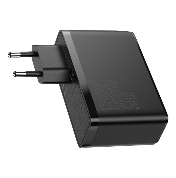Baseus GaN2 Pro snabbladdare 100W USB / USB Typ C Snabbladdning 4+ Strömförsörjning svart (CCGAN2P-L01)