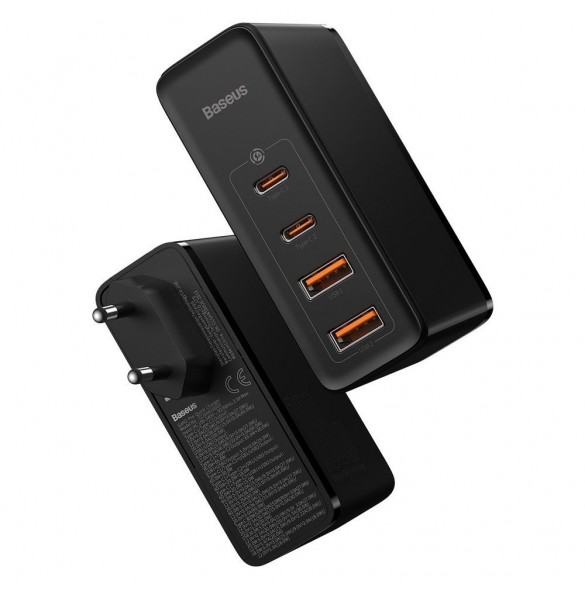 Baseus GaN2 Pro snabbladdare 100W USB / USB Typ C Snabbladdning 4+ Strömförsörjning svart (CCGAN2P-L01)