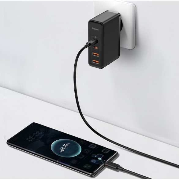 Baseus GaN2 Pro snabbladdare 100W USB / USB Typ C Snabbladdning 4+ Strömförsörjning svart (CCGAN2P-L01)