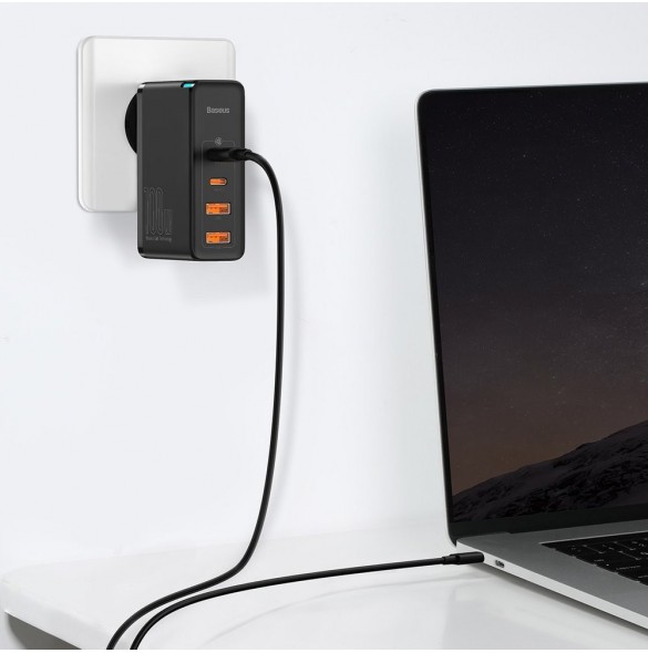 Baseus GaN2 Pro snabbladdare 100W USB / USB Typ C Snabbladdning 4+ Strömförsörjning svart (CCGAN2P-L01)